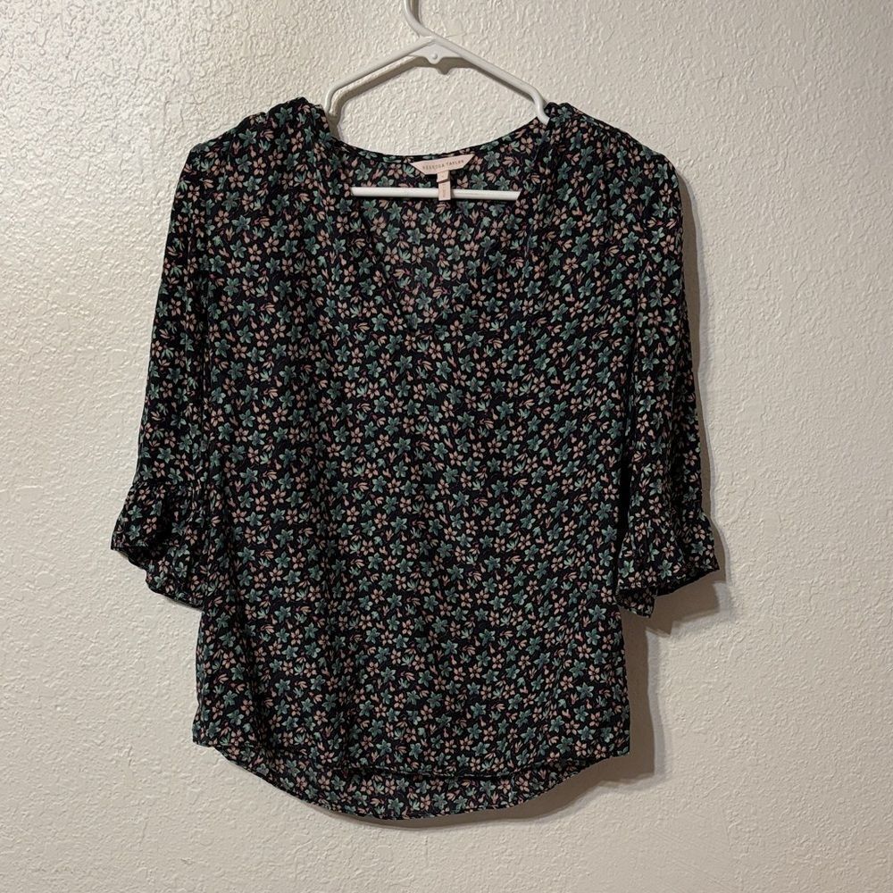 Rebecca Taylor Silk Floral Blouse Size 2